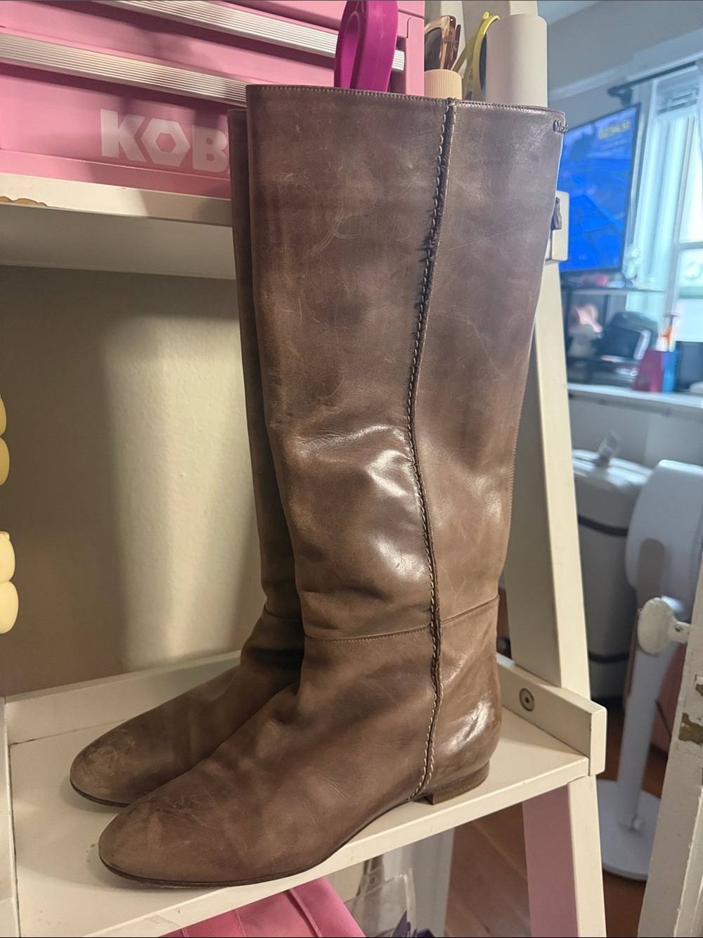 Chloe Tall Brown Leather Women's Boots